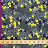 Kokka Echino Floret Double Gauze - Grey - 50cm