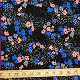 Kokka Echino Floret Double Gauze - Black - 50cm