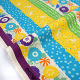 Kokka Echino Peck Canvas - Blue Yellow - 50cm