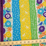 Kokka Echino Peck Canvas - Blue Yellow - 50cm