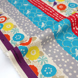 Kokka Echino Peck Canvas - Red - 50cm