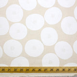 Kokka Muddy Works by Tomotake Anpan - Mortley Cross Soft Canvas - White - 50cm - Nekoneko Fabric