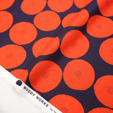 Kokka Muddy Works by Tomotake Anpan - Mortley Cross Soft Canvas - Red - 50cm - Nekoneko Fabric