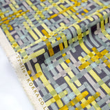 Kokka Modern Art Mosaic Cotton Linen Sheeting - Grey - 50cm