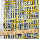 Kokka Modern Art Mosaic Cotton Linen Sheeting - Grey - 50cm