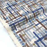 Kokka Modern Art Mosaic Cotton Linen Sheeting - Blue - 50cm