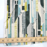 Kokka Modern Art Stripes Cotton Linen Sheeting - Teal - 50cm
