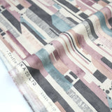 Kokka Modern Art Stripes Cotton Linen Sheeting - Pink - 50cm