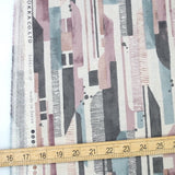 Kokka Modern Art Stripes Cotton Linen Sheeting - Pink - 50cm