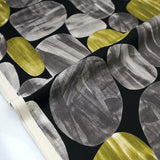Kokka Modern Art Large Circles Cotton Linen Sheeting - Black - 50cm