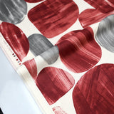 Kokka Modern Art Large Circles Cotton Linen Sheeting - Beige Red - 50cm