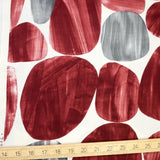 Kokka Modern Art Large Circles Cotton Linen Sheeting - Beige Red - 50cm