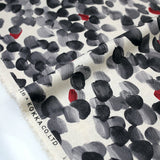 Kokka Modern Art Circles Cotton Linen Sheeting - Black - 50cm