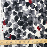 Kokka Modern Art Circles Cotton Linen Sheeting - Black - 50cm