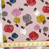 Kokka Knap Apples Canvas - Pink - 50cm