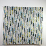 Kokka Modern Art Stripes Cotton Linen Sheeting - Teal - 50cm