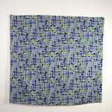 Kokka Modern Art Mosaic Cotton Linen Sheeting - Navy - 50cm