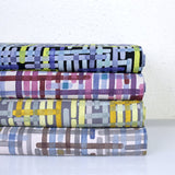Kokka Modern Art Mosaic Cotton Linen Sheeting - Grey - 50cm