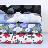 Kokka Knap Floral Canvas - Red - 50cm