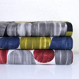 Kokka Modern Art Large Circles Cotton Linen Sheeting - Black - 50cm