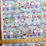Sanrio Hello Kitty Pochaco - Cotton Canvas - Teal - 50cm
