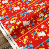 Sanrio Hello Kitty Crayon - Cotton Canvas Oxford - Red - 50cm