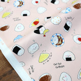 Kokka Smile Time Onigiri Sushi - Oxford Canvas - Pink - 50cm