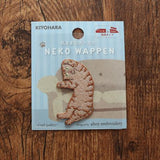 Kiyohara Wappen Neko Embroidered Iron On Patches - Ginger Tabby 2
