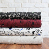 Cosmo Dogs Collage - Cotton Linen Canvas - Beige Mono - 50cm