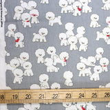 Cosmo Bichon - Cotton Oxford Canvas - Grey - 50cm
