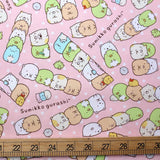 Kokka San X Sumikko Gurashi Medley Cotton Oxford Canvas - Pink - 50cm