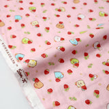 Kokka San X Sumikko Gurashi Strawberries Double Gauze - Pink - 50cm