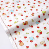 Kokka San X Sumikko Gurashi Strawberries Double Gauze - Beige - 50cm