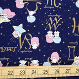 Sanrio Twin Stars Constellation - Cotton Canvas - Navy - 50cm