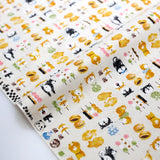 Warabi Shiba Inu Oden Cotton Sheeting - Beige - 50cm
