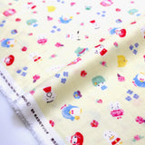 Sanrio Hello Kitty And Friends Watercolour Collage - Double Gauze - Yellow - 50cm
