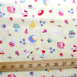 Sanrio Hello Kitty And Friends Watercolour Collage - Double Gauze - Yellow - 50cm