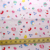 Sanrio Hello Kitty And Friends Watercolour Collage - Double Gauze - Pink - 50cm