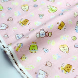 Kokka San X Sumikko Gurashi Floral Garden Double Gauze - Pink - 50cm